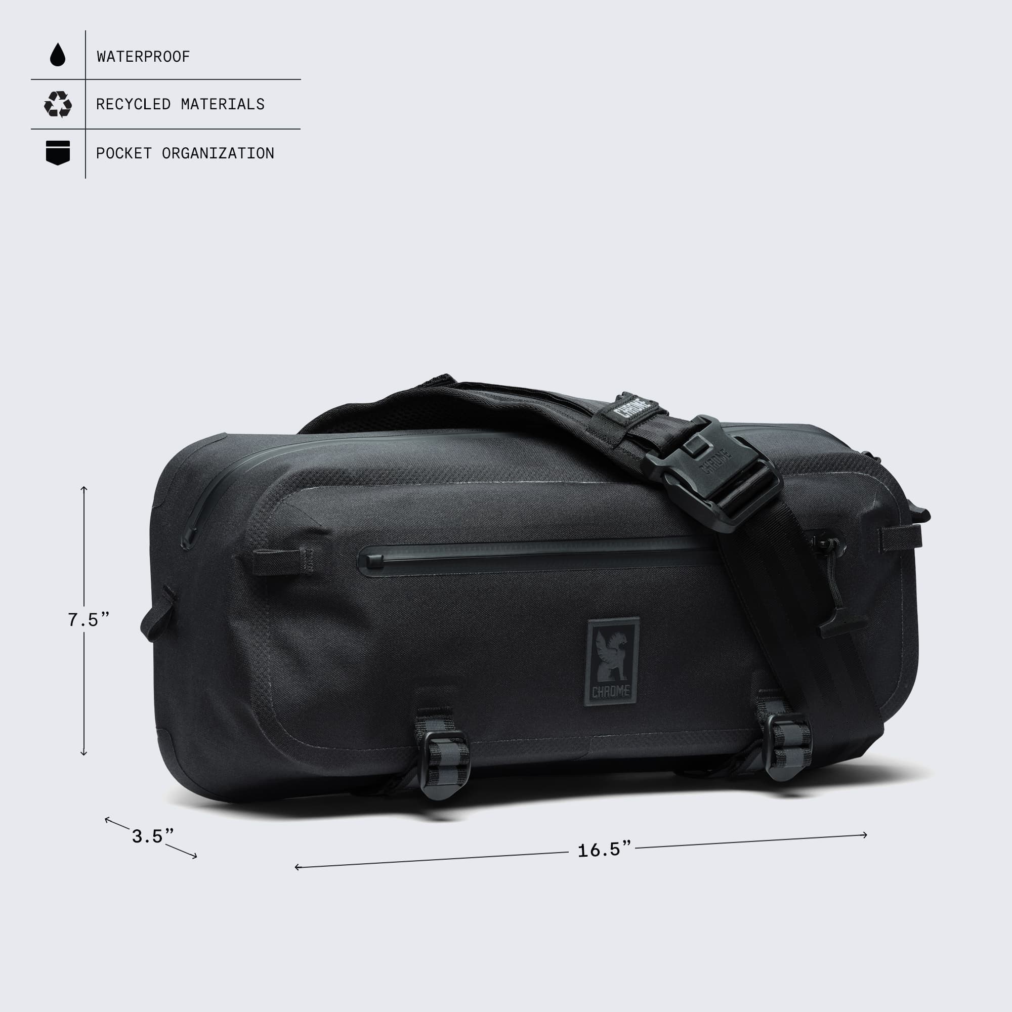 chrome-industries-kadet-wp-sling-sac-bandouli-re-9l-tanche-coutures-soud-es image 5